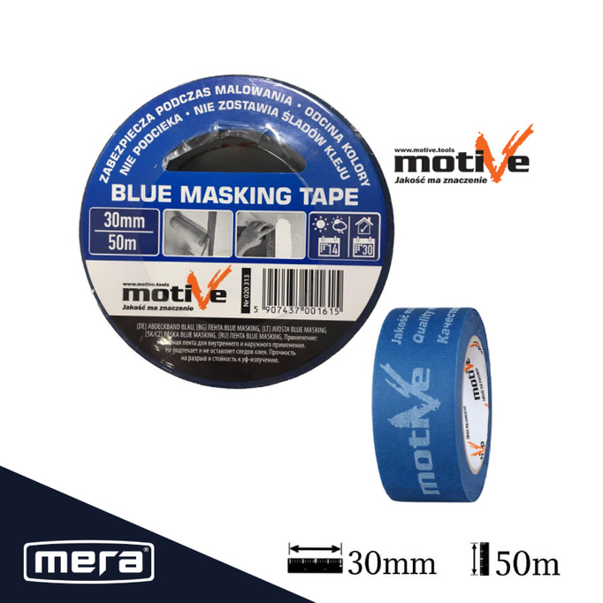 Motive taśma malarska blue masking tape 30mmx50m Kup teraz! MERA Sklep