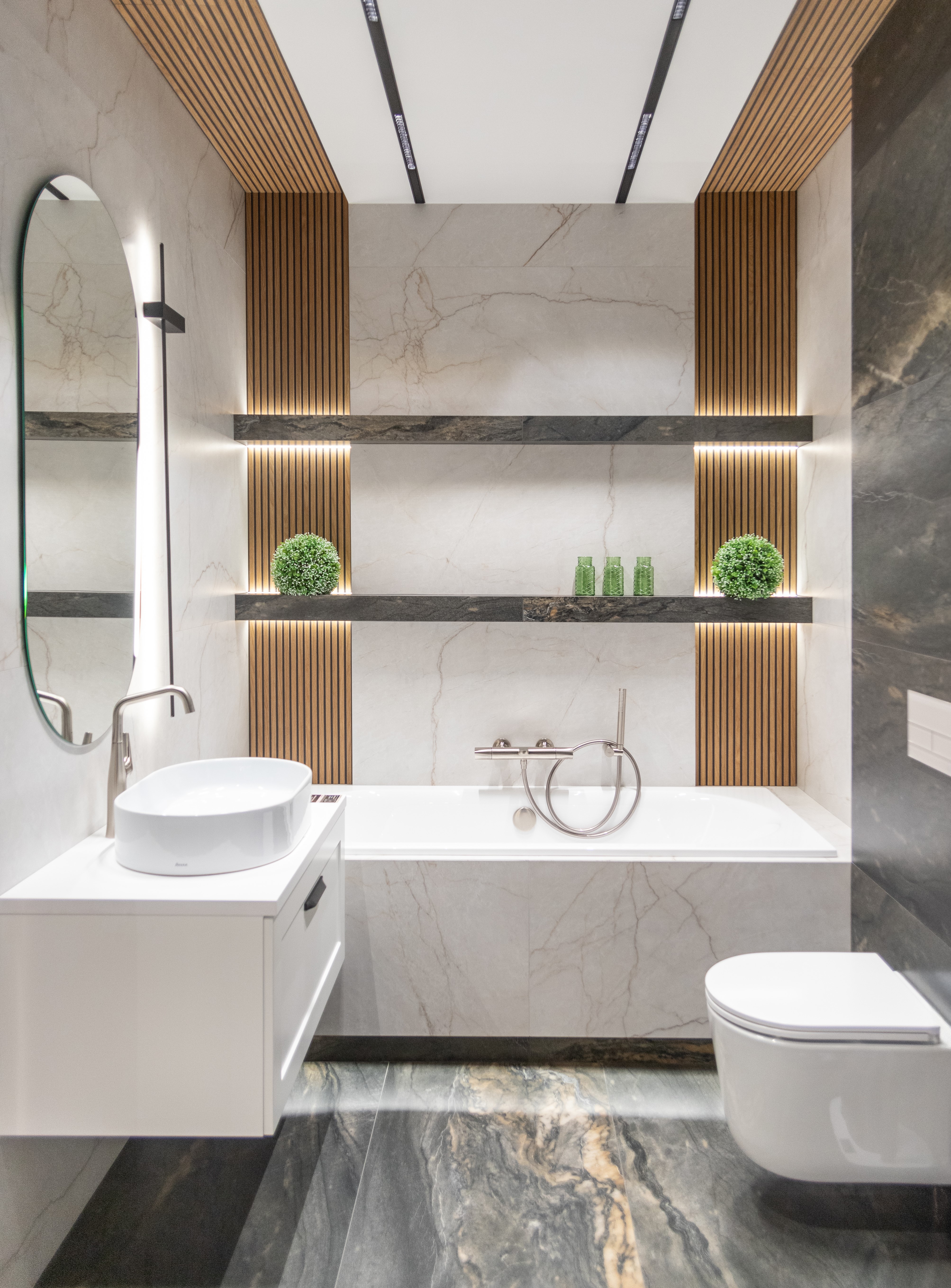 Harmonia światła i kamienia – łazienka pełna prestiżu [BB42]