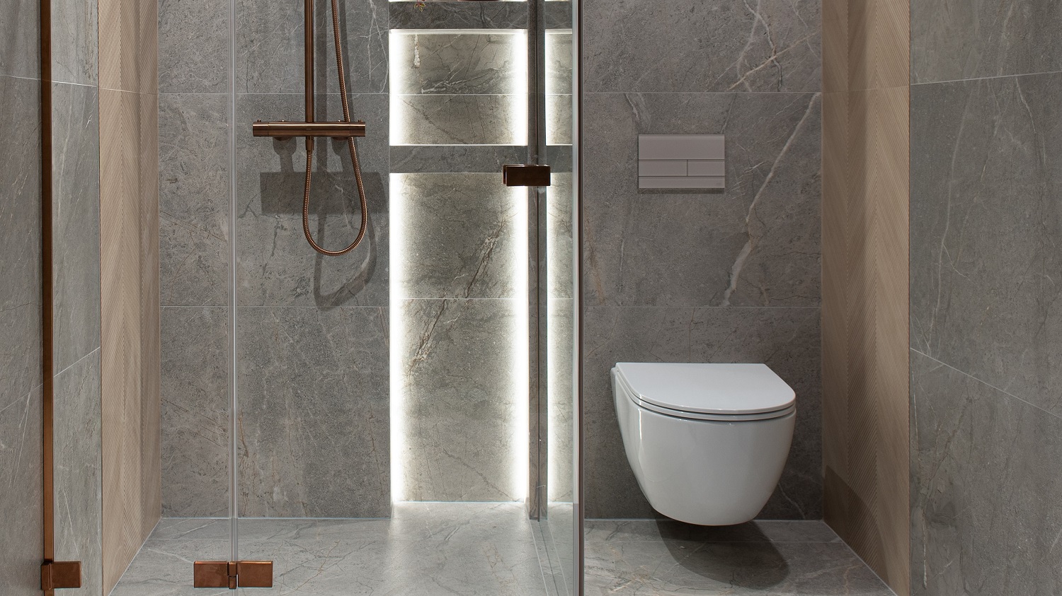 Płytki szare i drewnopodobne w łazience — jak osiągnąć idealny efekt?