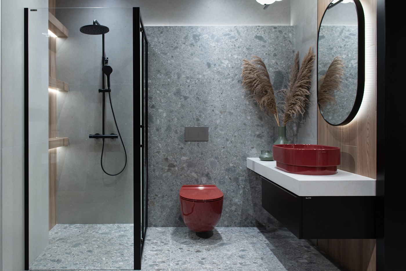 Łazienka w stylu industrialnym, czyli beton, metal i drewno