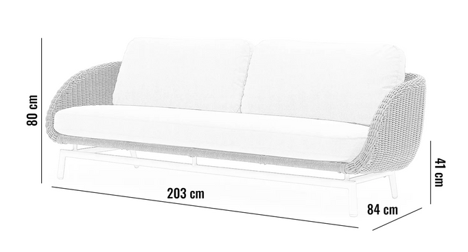 Sofa tarasowa SCOOP szara aluminium