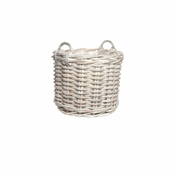 Rennes Rattan Basket ⌀65cm x výška 55 cm bílá otře