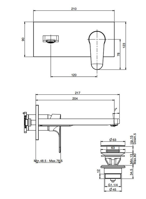 Bateria umywalkowa podtynkowa DESSI HOME