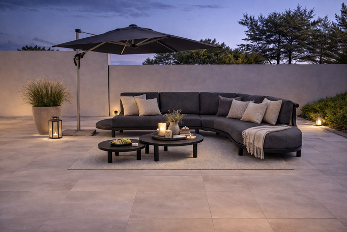 Parasol ogrodowy 4m x 4m BOLZANO Arrito aluminium antracyt