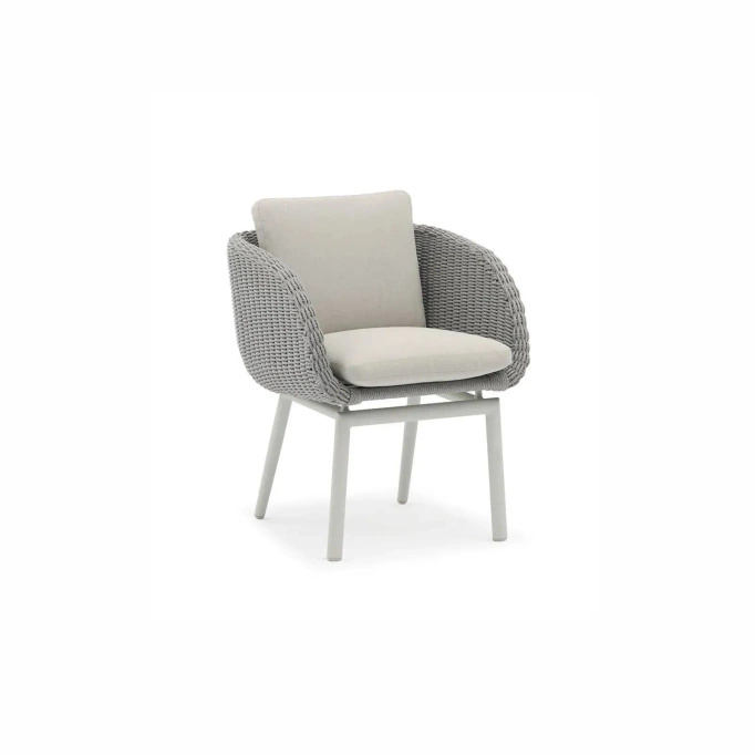 Krzesło ogrodowe SCOOP 64x65x80cm jasne szare aluminium