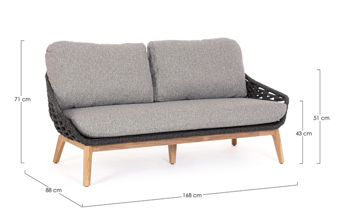 BOLZANO Sofa 2-3 osobowa Tivoli drewno szary