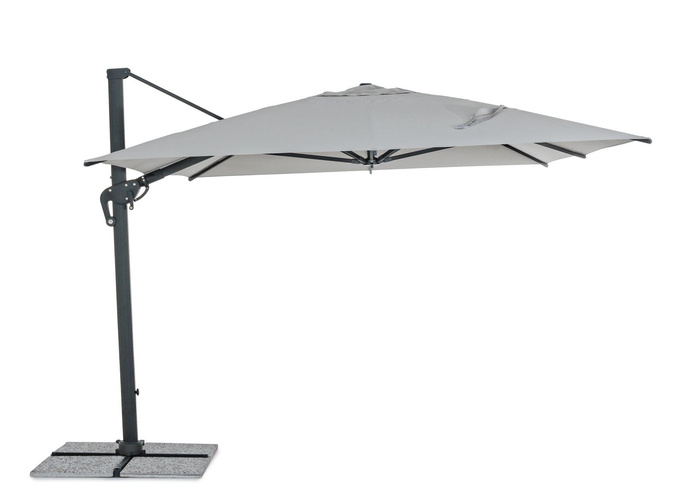 Parasol ogrodowy 300x400cm BOLZANO Ibis aluminium jasny szary