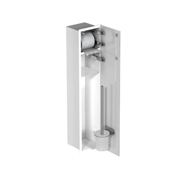 MCJ schowek WC i kontener podtynkowy do zabudowy z zawiasem z prawej strony biały połysk 825x179x155 mm