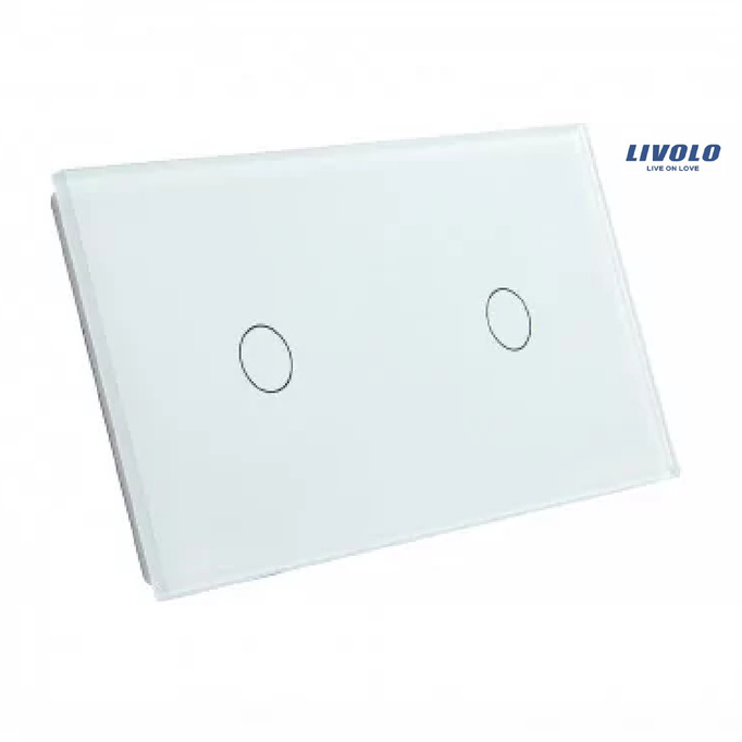 Livolo panel szklany biały podwójny 7011-61 włącznik 1+1