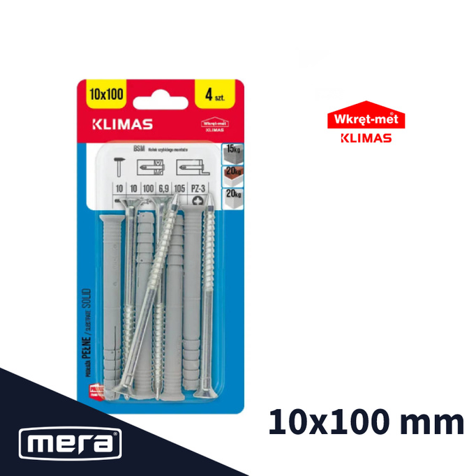 Wkręt-met kołki szybkiego montażu 10x100 4 szt.