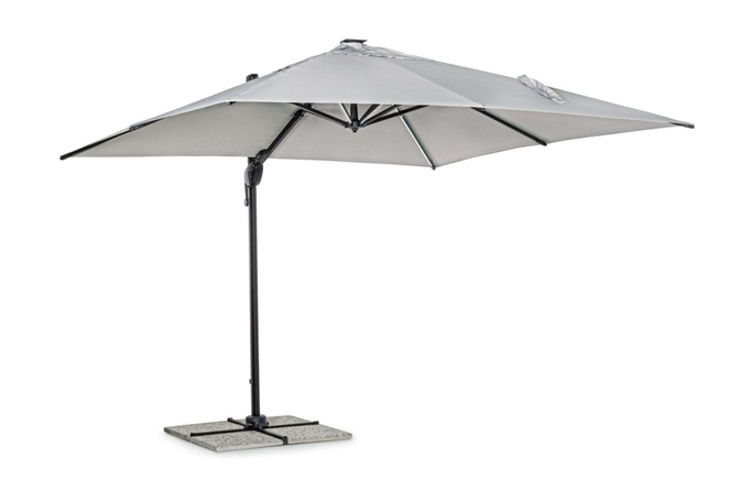 Parasol ogrodowy 3m x 3m BOLZANO Ibis LED jasny szary