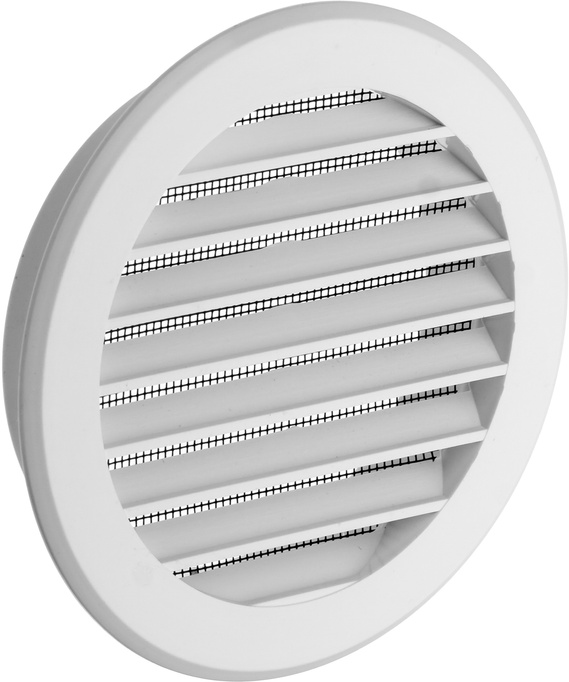Kratka Wentylacyjna okrągła z siatką Biała Ø 125mm