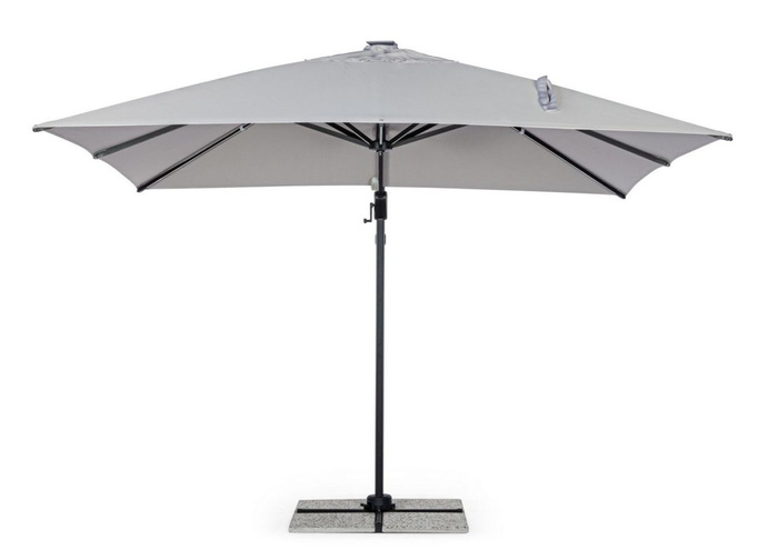 Parasol ogrodowy 3m x 3m BOLZANO Ibis LED jasny szary