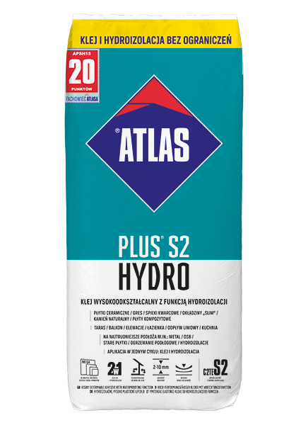 Atlas Plus S2 Hydro klej wysokoodkształcalny z funkcją hydroizolacji, C2TE S2 15kg