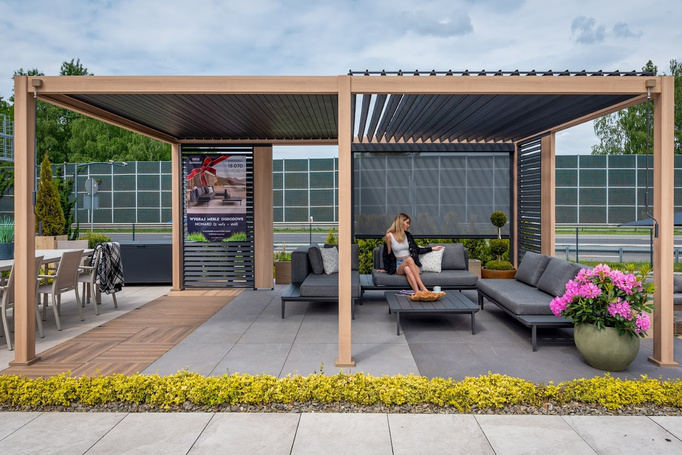 Zadaszenie ogrodowe BOLZANO Roma 3,6x6m efekt drewna/antracyt