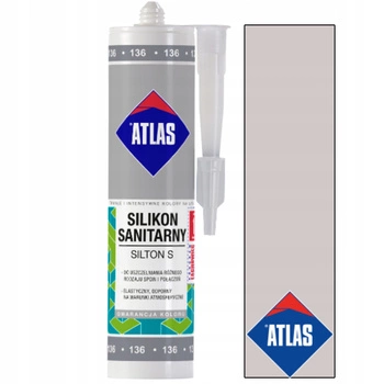 ATLAS SILIKON SILTON SANITARNY SZAROBRĄZOWY 212 280ml