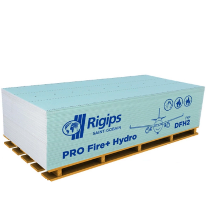 Rigips Pro Fire+ Hydro Typ DFH2 Impregnovaný sádrokartonový sádrokar (GKFI) 1200x2600x12,5 mm