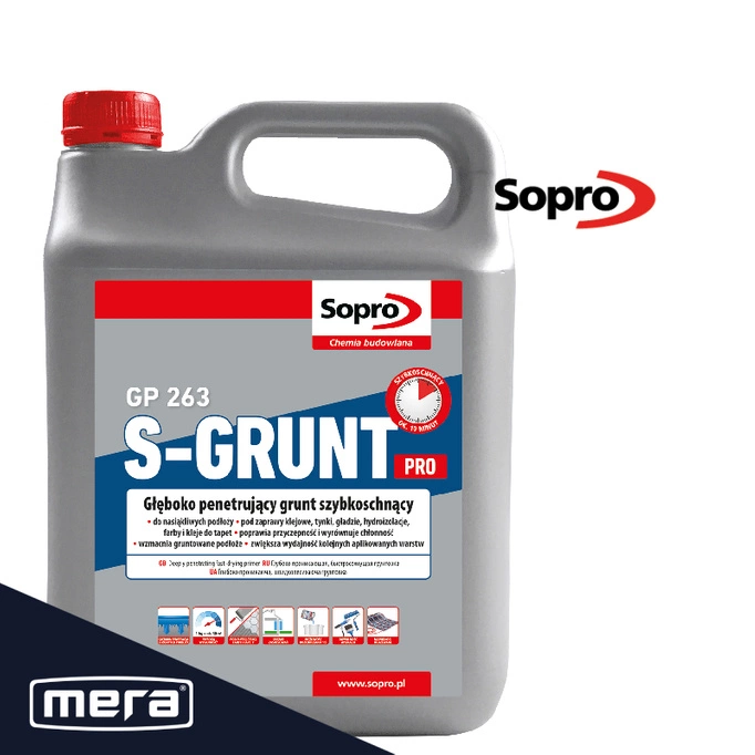 Sopro S-GRUNT PRO GP 263 - Głęboko penetrujący grunt szybkoschnący 4kg