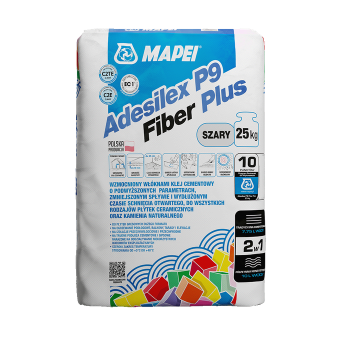 Mapei Adesilex P9 Fiber Plus zaprawa klejowa do płytek 25kg