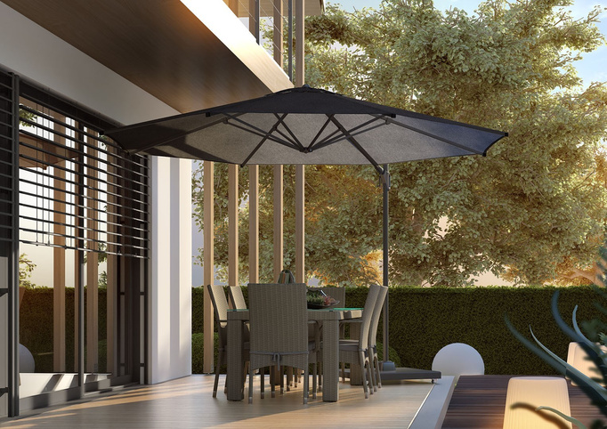 Parasol ogrodowy CHALLENGER T2P Ø3.5m Faded Black