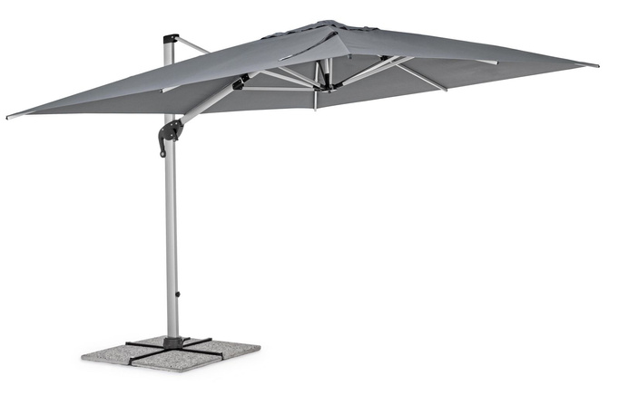 Parasol ogrodowy 300x400cm BOLZANO Ibis aluminium szary