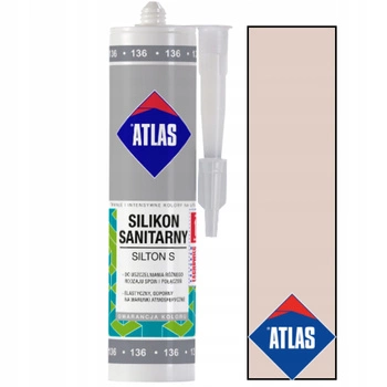 ATLAS SILIKON SILTON SANITARNY JASNOBEŻOWY 019 280ml