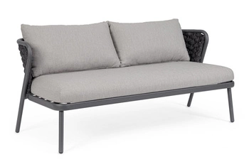 BOLZANO Sofa 2-osobowa do ogrodu Hellin antracytowa wodoodporna aluminium