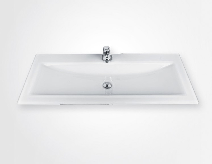 Gloria 60,5x46cm zapuštěné obdélník washbasin, lesk, černá.