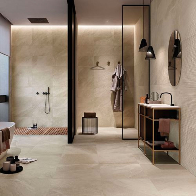 Płytka Italgraniti Shale Sand ścienno-podłogowa mat 60x120 imitacja kamienia beżowy
