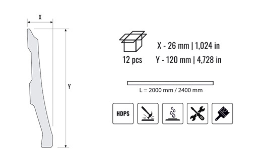 Listwa Przypodłogowa DESSI HOME DP8 200cm x 120mm