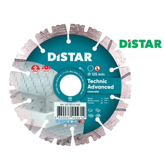 Distar diamantový kotouč Technic Advanced univerzální / na beton 125 mm 14315347010