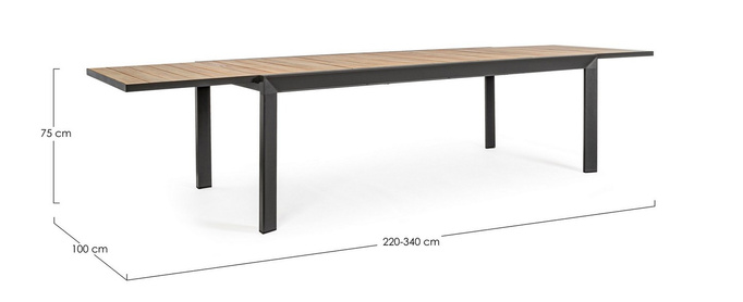Stół rozkładany ogrodowy BOLZANO Bolonia 220-340 cm antracytowy - EKSPOZYCJA