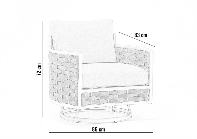 Fotel ogrodowy obrotowy LOOP beżowy aluminium