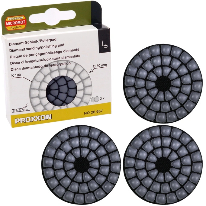 PROXXON Pad polerski diamentowy 50mm WP/E WP/A gres P100 3szt PR28657