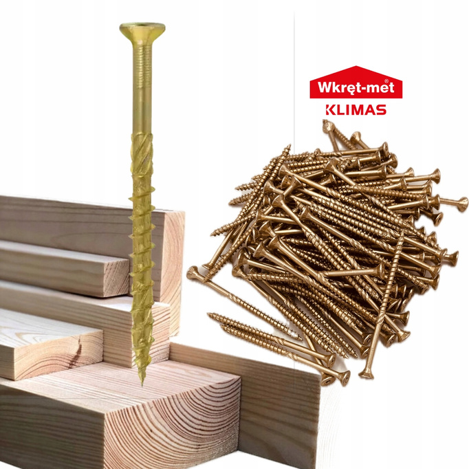 Wkręty do Drewna 6x100 Ciesielskie Stożkowe Klimas WKCS KMWHT Torx 100 Szt
