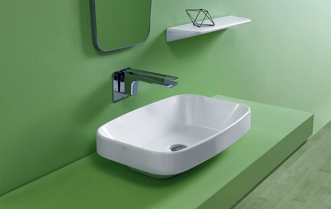Simas Baden Baden 60x38cm obdélníkový, lesk, bílý.