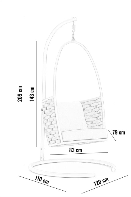 Huśtawka ogrodowa LOOP beżowy aluminium