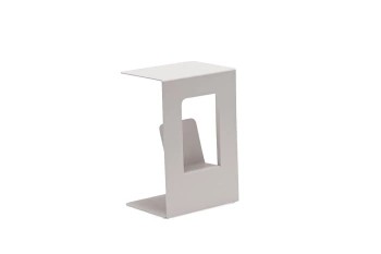 Stolik boczny z półką na książkę SWEET 31×40cm beżowy aluminium