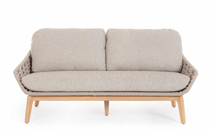 BOLZANO Sofa ogrodowa 2-osobowa Tivoli beżowa na nóżkach w stylu skandynawskim 168 cm