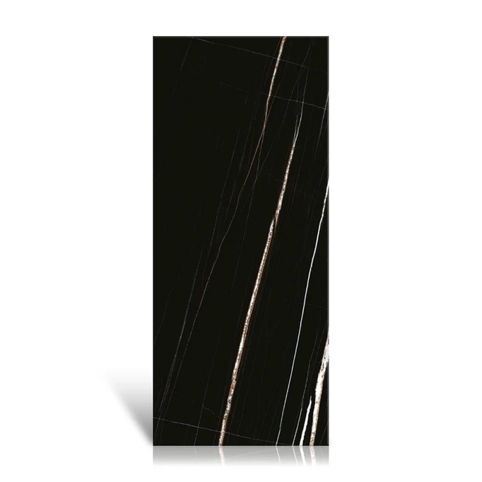 Płytka wielkoformatowa Italgraniti Marble Experience Sahara Noir ścienno-podłogowa lappato 120x280 6 mm imitacja marmuru czarny