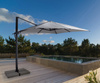 Parasol ogrodowy 400x400cm BOLZANO Ibis aluminium jasny szary