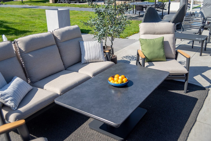 Stół ogrodowy 140X80X51/72 BOLZANO Massimo aluminium antracyt