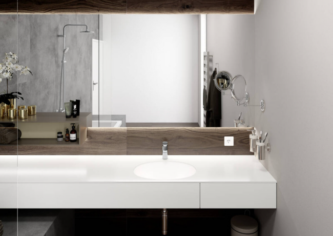 Ecosmart Chrome Standing Washbasin Baterie.