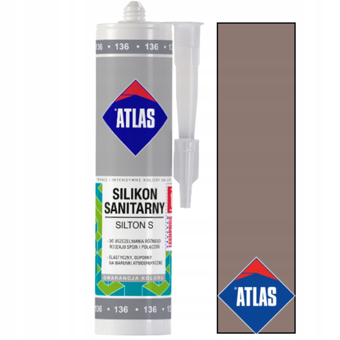 ATLAS SILIKON SILTON SANITARNY JASNOBRĄZOWY 123 280ml