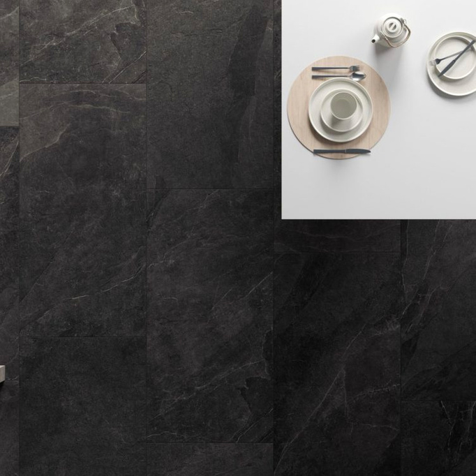 Płytka Italgraniti Shale Dark mat 60x120 imitacja kamienia czarny