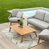 Stolik kawowy ogrodowy w kolorze naturalnego drewna BOLZANO Tivoli beżowy  120x70x30 cm