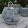 Caen ⌀69cm x Round Lantern 59cm White Wiped