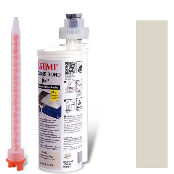 AKEMI COLOUR BOND 6min , KOLOR KREMOWY cream CC 1650 47066 żywica , klej do kamienia 250ml / 280g