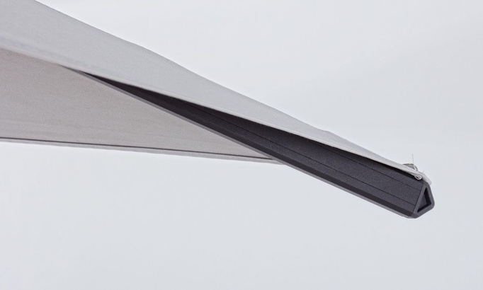Parasol ogrodowy 400x400cm BOLZANO Ibis aluminium jasny szary