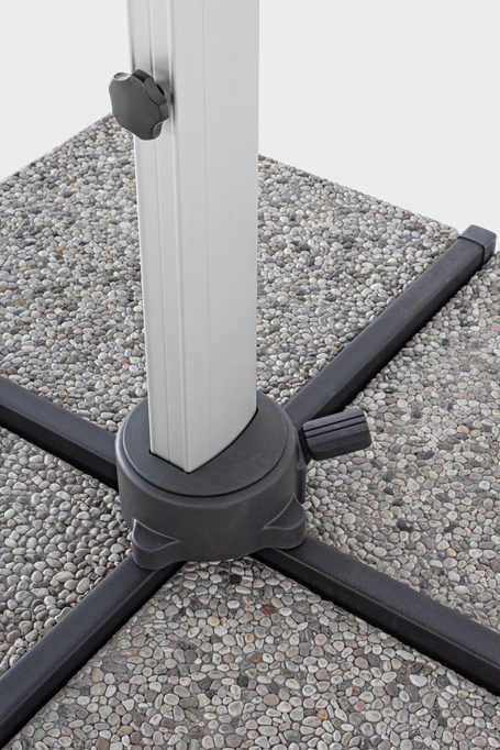 Parasol ogrodowy 400x400cm BOLZANO Ibis aluminium szary